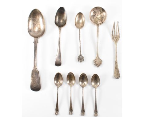 A collection of silver hallmarked flatware dating from George III to the 20th Century. The lot to include a Georgian Stephen 