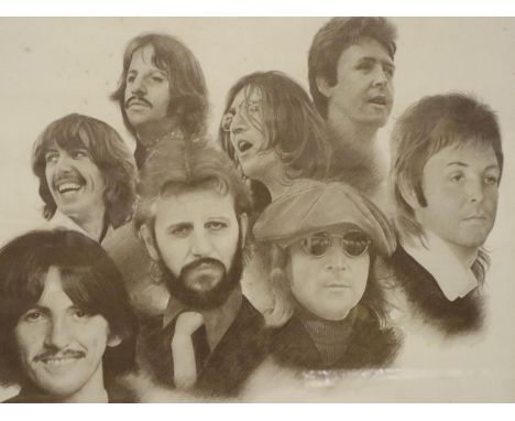 Chaplan (20th century): limited edition print circa 1979, The Beatles, numbered 541, published Illinois, 29 x 39 cm. Not avai