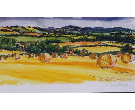 Richard Bramble (b. 1968): colour print, Farmers Field, each pencil signed, 70 x 30 cm. Not available for in-house P&amp;P, c