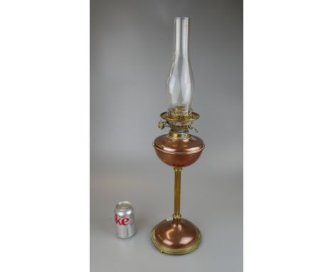 Copper and brass oil lamp - Approx H: 67cm 