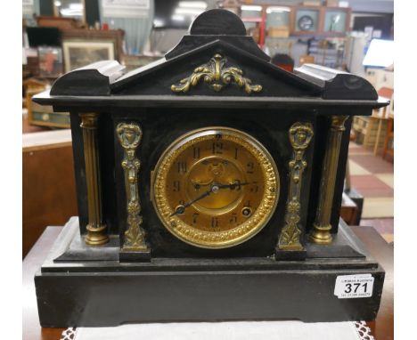 Slate mantle clock 