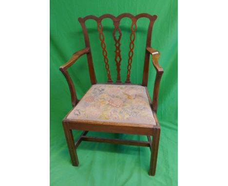 Mahogany chair with tapestry upholstery 