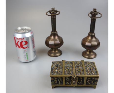 Collectables to include brass trinket box 