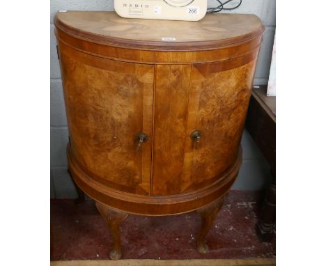 Burr walnut drinks cabinet - Approx W:80 x D:39 x H:96This lot appears to be in good condition commensurate with age, there a