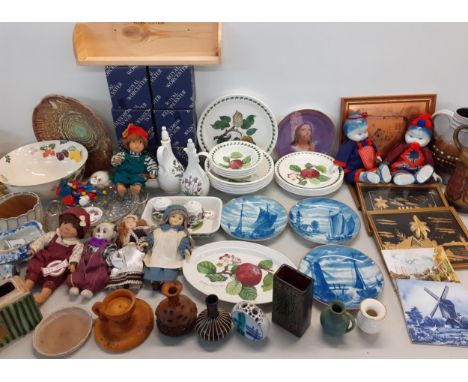 Ceramics to include Portmeirion dinner ware, modern ceramic dolls, West German pottery, a Royal Worcester spice rack and othe