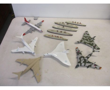 A group of Triang model diecast ships and Corgi aeroplanes, Location: A4F 