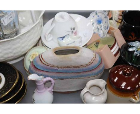 LOT OF CERAMICS
including Royal Worcester Nelson stein, Belleek bowl with fluted rim, lidded dish, vase, etc 