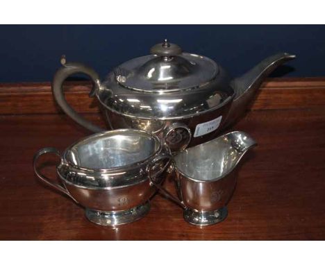 SILVER PLATED THREE PIECE TEA SERVICE 