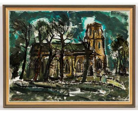 * JANETTE ANDERSON,
CHURCH BY NIGHT
oil on board, signed
75cm x 100cm
Framed
Note: Another portrait by the same artist is pai