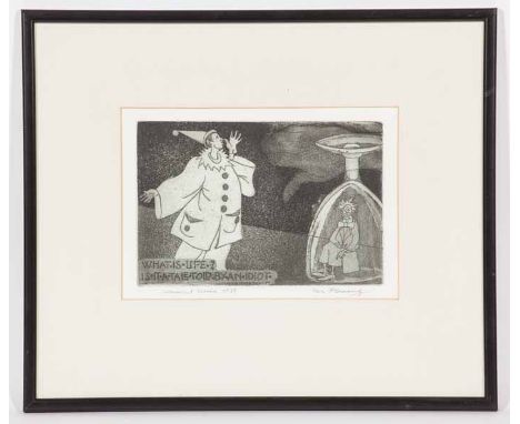 * IAN FLEMING RSA RSW (SCOTTISH 1906 -1994),
COMMENT SERIES NO. 28
etching, signed and titled in pencil
19cm x 27cm
Mounted, 
