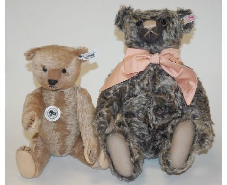 A modern Steiff '1908 Replica' teddy-bear, in brown mohair, having button to ear, growler and jointed body, limited edition N