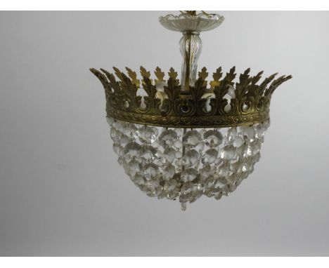 Good Quality Brass and Glass Lustre Light 