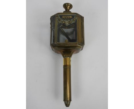 Victorian Brass Converted Carriage Lamp with Bracket 