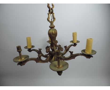 Heavy Metal Six Branch Chandelier Light Fitting 