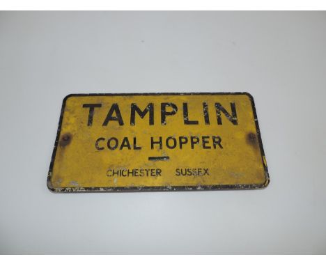 Vintage Tamplin Coal Hopper Sign - 16x8" 