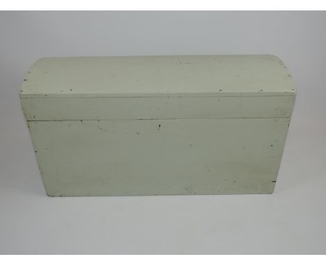 Victorian Pine Painted Dome Topped Trunk - 35x 15x 17" 