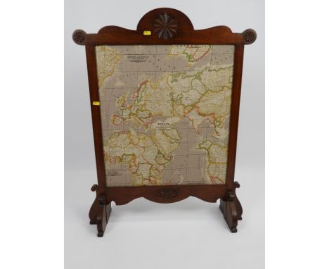 Oak Fire Screen with Map 