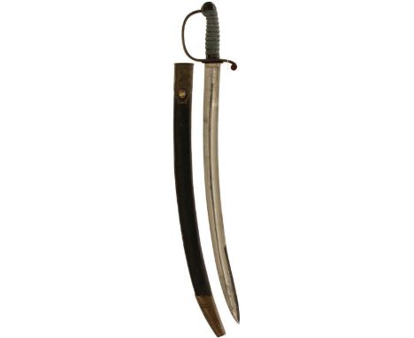 A VICTORIAN POLICE SWORD, 61cm clean blade, minor grey staining, regulation brass hilt with D-shaped knuckle guard and ribbed