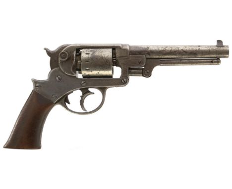 A .44 CALIBRE SIX-SHOT PERCUSSION STARR MODEL 1858 ARMY REVOLVER, 6inch sighted barrel, plated cylinder, the frame stamped wi