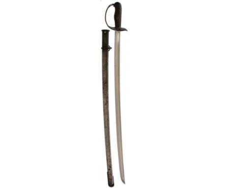 AN 1899 PATTERN JAPANESE NCO'S CAVALRY SABRE OR SWORD, 77cm slightly curved fullered blade struck with a character and the se