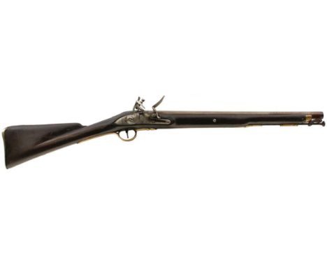 A .650 CALIBRE FLINTLOCK CAVALRY CARBINE BY NOCK, 20inch barrel with Tower Private proofs, circa 1790, border engraved bevell