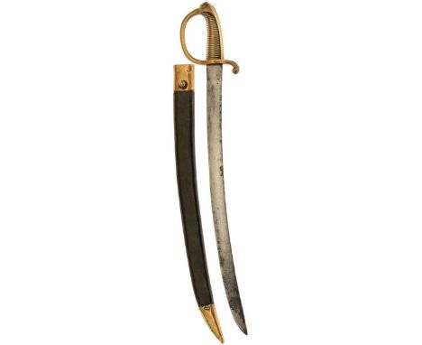 A NAPOLEONIC PERIOD FRENCH INFANTRYMAN'S HANGER OR SHORT SWORD, 59cm curved blade with various stamps at the forte, regulatio