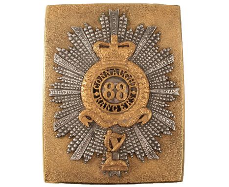 AN 88TH REGIMENT OF FOOT (CONNAUGHT RANGERS) OFFICER'S SHOULDER BELT PLATE, the stippled gilt plate with applied faceted and 