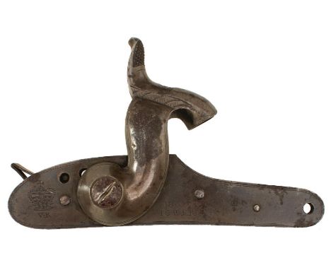 A DETACHED LOCK FOR A MINIE RIFLE, border engraved lock engraved 1852 over TOWER and with a crown over VR at the tail, variou