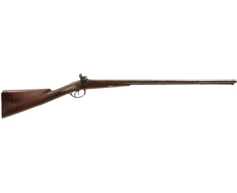 A 20-BORE DOUBLE BARRELLED PERCUSSION SPORTING GUN BY SNOWDON, 28.25inch sighted barrels, border and scroll engraved back act