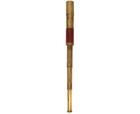 A 19TH CENTURY DOLLOND TWO DRAW BRASS TELESCOPE, inscribed Dollond London and with owner's name Lt. Colonel Keyt, 51st King's