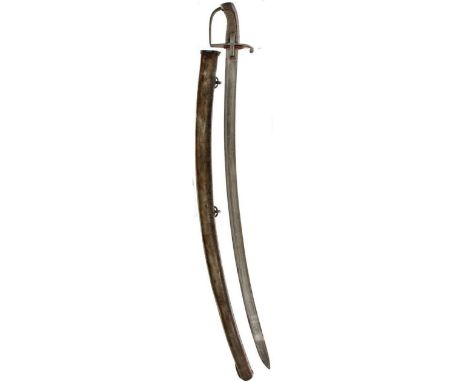 A 1788 PATTERN CAVALRY TROOPER'S SABRE, 91cm curved blade with maker's panel for GILL at the forte, regulation steel hilt wit