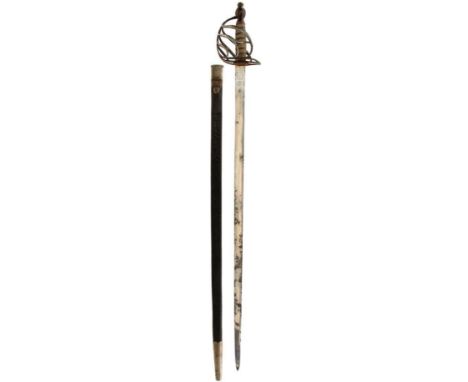 A 1788 PATTERN HEAVY CAVALRY OFFICER'S SWORD, 91.5cm blade by Bland and decorated with a crowned GR cypher to either side of 