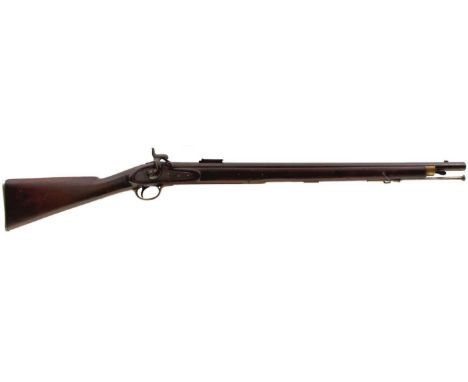 A .750 CALIBRE PERCUSSION PATTERN 1842 RIFLED SEA SERVICE MUSKET, 30inch sighted barrel fitted with rear ladder sights, slide