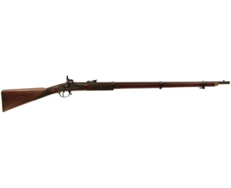 A .577 CALIBRE THREE-BAND PERCUSSION ENFIELD RIFLE BY THE LONDON ARMS COMPANY, 39inch sighted barrel fitted with ramp and lad