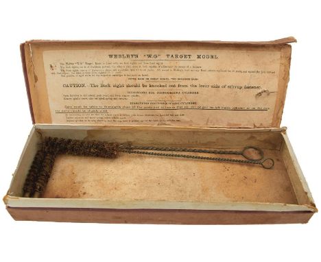 A RARE WEBLEY W.G. 0455/.450 or .476 TARGET PISTOL CASE, the card body applied to either end with orange Webley contents labe