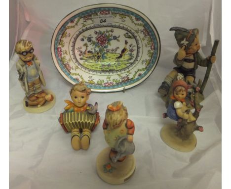 Five various Goebel Hummel figures and a Coalport oval dish
