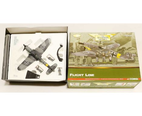 Corgi Aviation Archive Flight Line US34903 1:32 Scale Messerschmitt Bf109G-6 Hauptman Gerhard Barkhorn with figures (E box E-