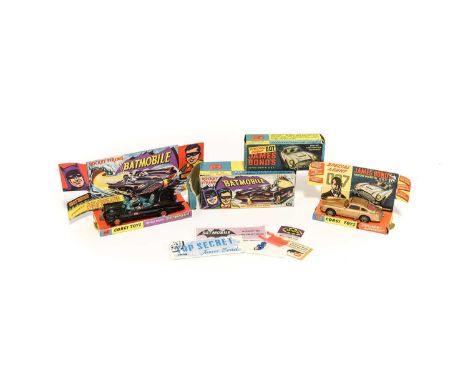 Corgi TV Related Models 267 Batmobile with instructions, lapel badge, features leaflet and eight missiles on sprue (E box G, 