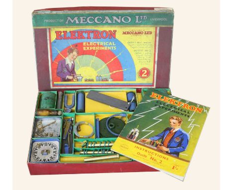 Meccano Elektron No.2 Set with leaflet (G-E box G-F, some loss to lid)