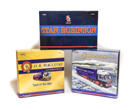 Corgi Commercials Sets CC99188 Stan Robinson, CC99174 Malcolm with CoA no.0687/2380 and CC99165 D R MacLeod with CoA no.1166/