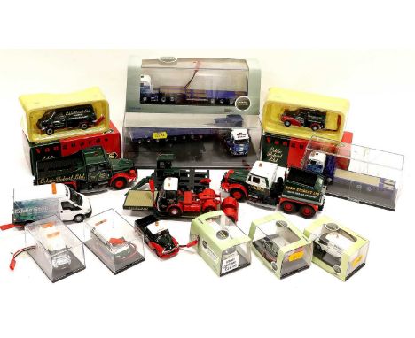 Various Shop Display (?) Models a collection of assorted Eddie Stobart liveried model vehicles each fitted for electric light