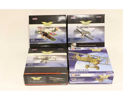 Corgi Aviation 1:48 Scale WWI Group AA37901 SPAD XIII, AA38905 Fokker DVII, AA37704 Se5a and AA38105 Sopwith Camel (all E box