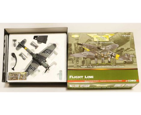 Corgi Aviation Archive Flight Line US34903 1:32 Scale Messerschmitt Bf109G-6 Hauptman Gerhard Barkhorn with figures (E box E-