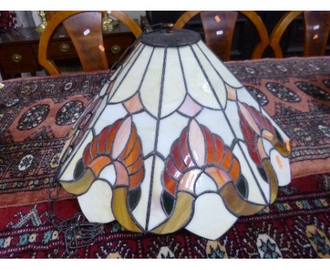 A TIFFANY STYLE CEILING LIGHT