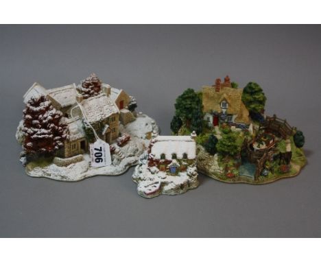 THREE LILLIPUT LANE SCULPTURES, Limited Edition 'First Snow at Bluebell', 1306/3500, 'Ferry Cottage in Winter', L3263W (retai