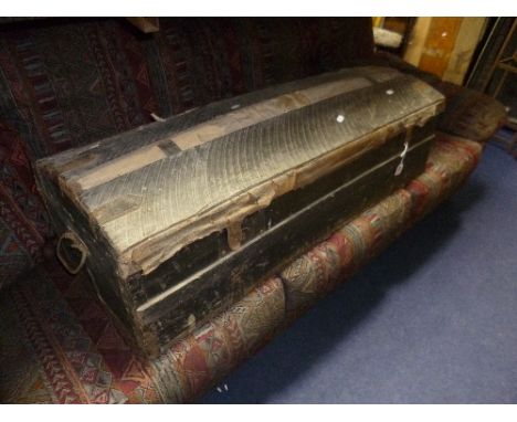 A PAINTED DOMED TOPPED TRUNK (sd)