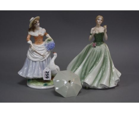 TWO ROYAL WORCESTER LADY FIGURES, 'Keepsake' No.5821/12500 and 'Goose Girl' No.1139/5000 (2)