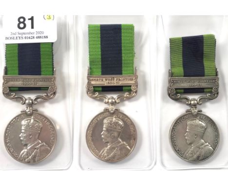 Border Regiment 3 x India General Service Medal Clasp “North West Frontier 1930-31”Awarded to “3593808 PTE E.E. BENSTEAD BORD