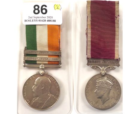 Border Regiment King’s South Africa Medal.Awarded to “1410 PTE E J BRENNAN BORDER REGT”. Bearing the clasps “South Africa 190
