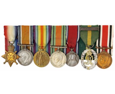 WW1 / WW2 Royal Field Artillery Officer’s Territorial Decoration Group of Seven Medals.Awarded to Major Jack Rigby TD commiss